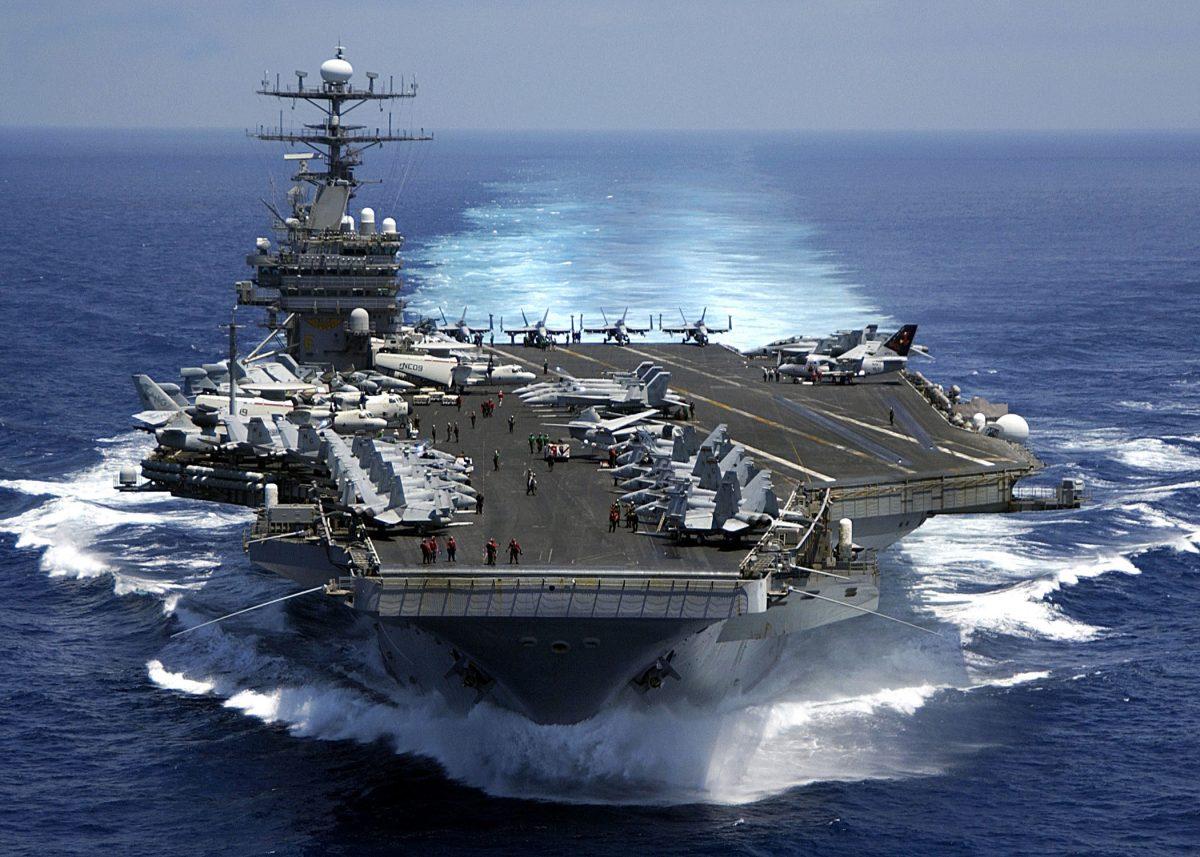 The U.S. Navy, the Nimitz-class aircraft carrier USS Carl Vinson (CVN 70), in the Indian Ocean on March 15, 2009. The Nimitz is one of three aircraft carriers now under the command of the 7th Fleet. (Petty Officer 2nd Class Dusty Howell/U.S. Navy via Getty Images)
