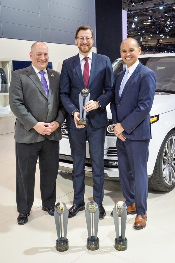 Wolfgang Hoffmann, Joe Eberhardt, JLR, and ALG President, Jim Nguyen. (Courtesy of Jaguar Land Rover)