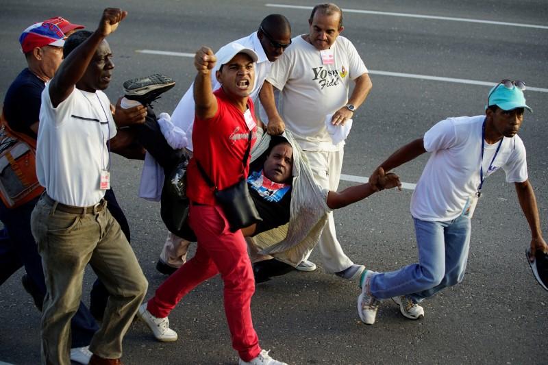 Cuban Protester Waving US Flag Disrupts May Day Rally