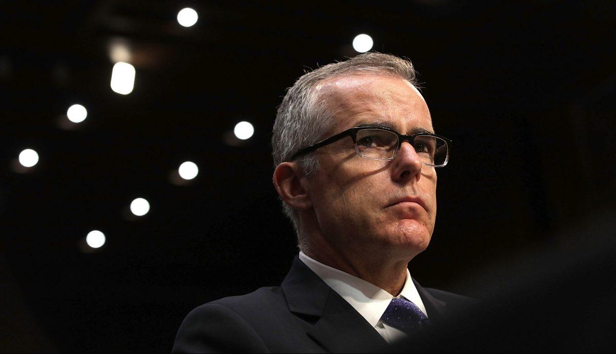 Then-Acting FBI Director Andrew McCabe testifies before the Senate Intelligence Committee on May 11, 2017. (Alex Wong/Getty Images)
