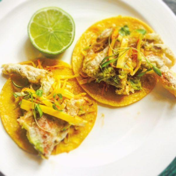 Soft shell crab tacos. (Courtesy of Toloache)