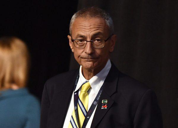 John Podesta is seen looking on before the first vice presidential debate at Longwood University in Farmville, Va., on Oct. 4, 2016. (Paul J. Richards/AFP/Getty Images)