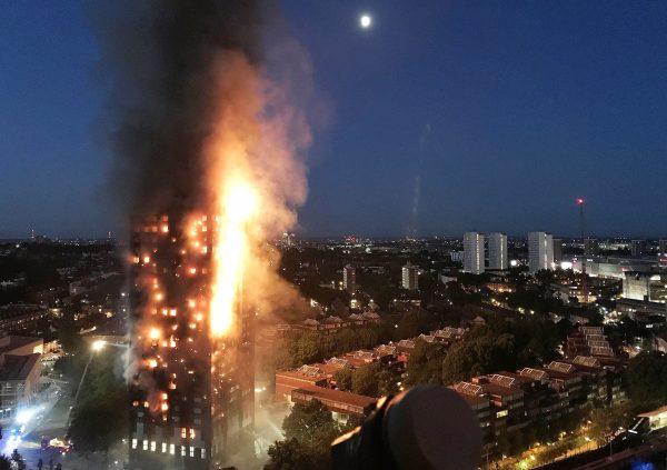 A huge fire engulfs the 24 story Grenfell Tower in Latimer Road, West London, England on June 14, 2017. (Gurbuz Binici /Getty Images)