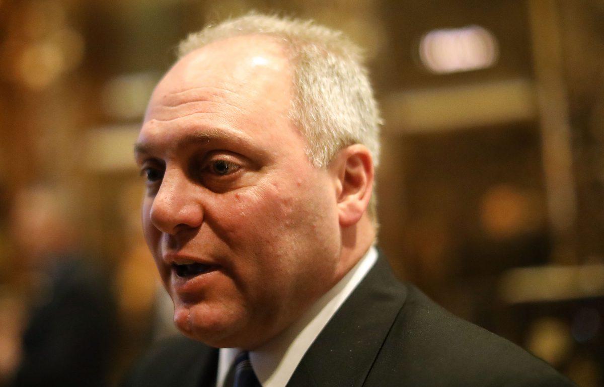House Majority Whip Steve Scalise (R-La.) speaks to the media after a meeting at Trump Tower in New York City on Dec. 12, 2016. (Spencer Platt/Getty Images)