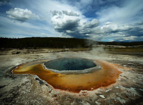 The Crested Pool hot spring in the Upper Geyser Basin of Yellowstone National Park in Wyoming, on May 14, 2016. (Mark Ralston/AFP/Getty Images)