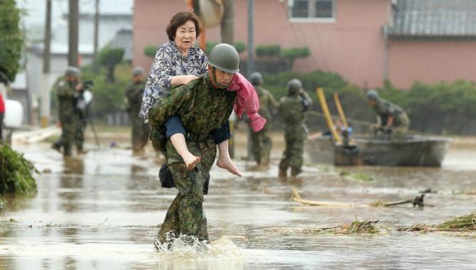 Floods Pour Into Areas of Kyushu, Japan After Tropical Storm