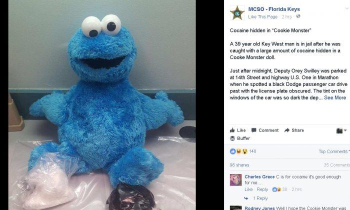 Cocaine Found in ‘Cookie Monster’ Doll, Florida Man Arrested