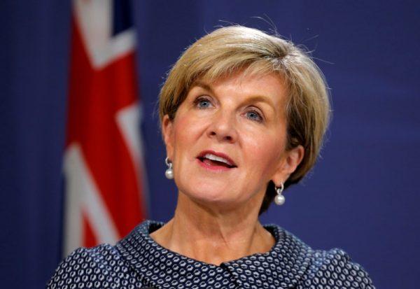 Australian Foreign Minister Julie Bishop speaks at a press conference in Sydney, Australia, May 4, 2017. (Reuters/Jason Reed)