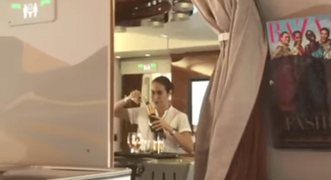 Video Shows Emirates Air Stewardess Pouring Champagne Back Into Bottle in First Class