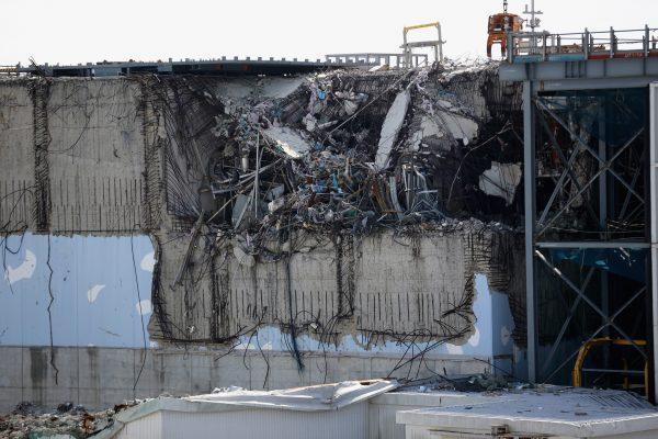 The damaged No. 3 reactor building at the Fukushima Daiichi nuclear power plant in Okuma, Japan, on Feb. 25, 2016, five years after the plant was damaged by a magnitude 9.0 earthquake and tsunami. (Christopher Furlong/Getty Images)