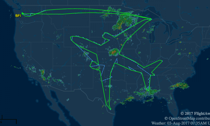 Boeing Just Spent 18 Hours Drawing a Massive Outline of a Plane Across America
