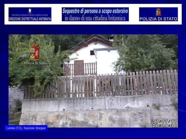 The exterior of a house in a small village near Turin where police say a kidnapped British model was held, is seen in this August 5, 2017, handout picture provided by the Italian Police in Milan. (Polizia Di Stato/Handout via Reuters)
