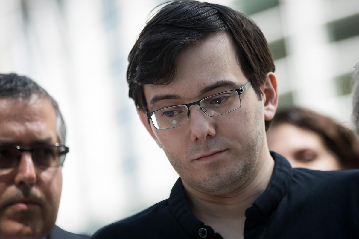 Former pharmaceutical executive Martin Shkreli pauses while speaking to the press after the jury issued a verdict in his case at the U.S. District Court for the Eastern District of New York in the Brooklyn borough of New York City on Aug. 4, 2017. (Drew Angerer/Getty Images)