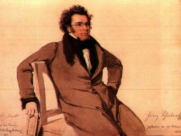 Composer Franz Schubert in a watercolor by Wilhelm August Rieder.  (Public domain)
