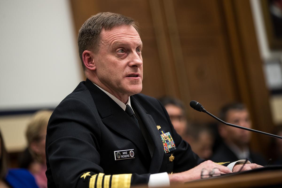 Admiral Michael Rogers, Director of the National Security Agency and commander of U.S. Cyber Command, testifies during a House Armed Services Committee hearing on May 23, 2017. (Drew Angerer/Getty Images)