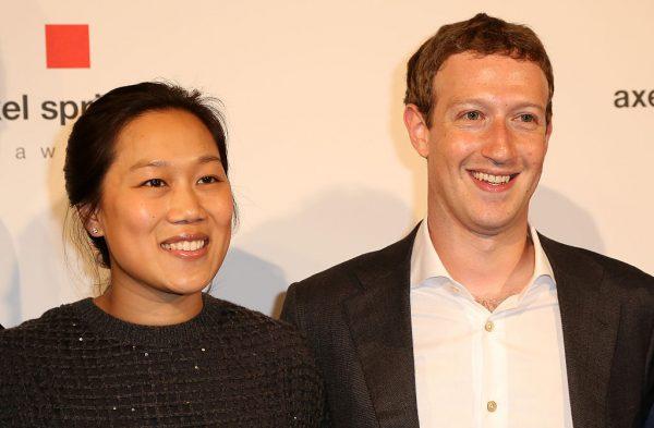 Mark Zuckerberg and Priscilla Chan arrive for the presentation of the first Axel Springer Award in Berlin on Feb. 25, 2016. (Adam Berry/Getty Images)