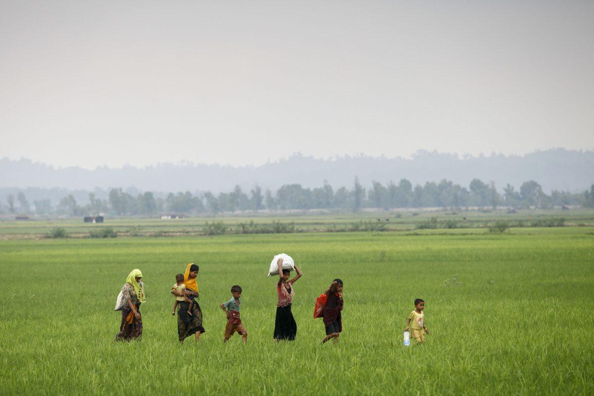 Rohingya refugees from Burma's Rakhine state arrive near the border of the Bangladeshi town of Teknaf on Sept. 5, 2017. (K M ASAD/AFP/Getty Images)