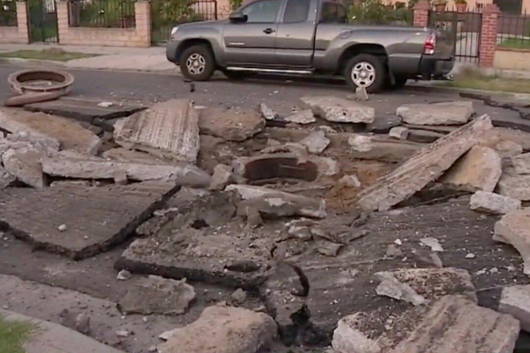 Los Angeles Street Explodes, Sending 7-Inch Thick Asphalt Chunks Flying