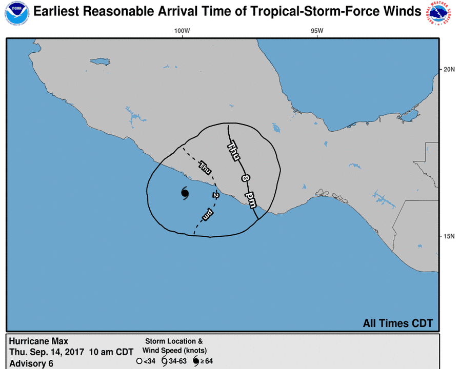Update: Hurricane Max Heading Towards Mexico’s Coast