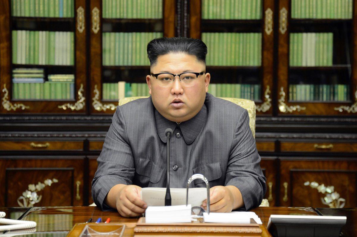 North Korean dictator Kim Jong-Un delivers a statement in Pyongyan in response to US President Donald Trump's U.N. speech, on Sept. 21, 2017. (STR/AFP/Getty Images)