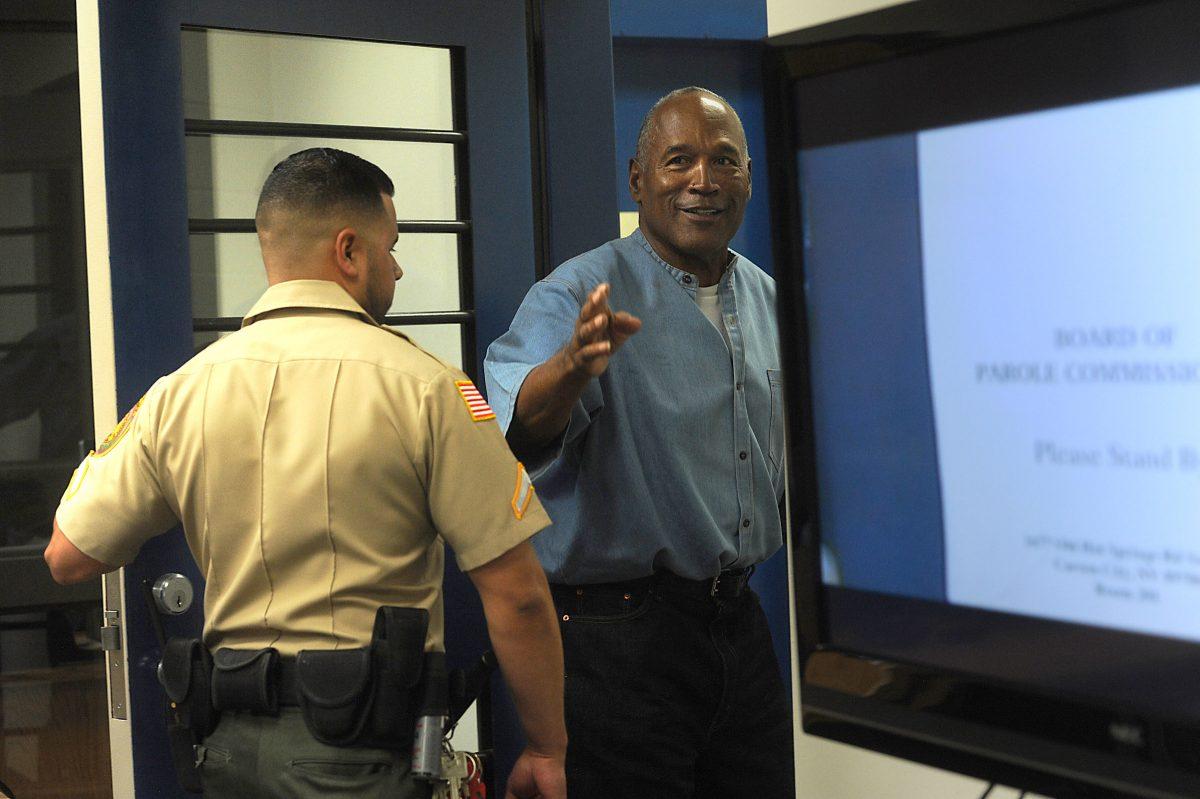 O.J. Simpson attends a parole hearing at Lovelock Correctional Center July 20, 2017, in Lovelock, Nevada. (Jason Bean-Pool/Getty Images)