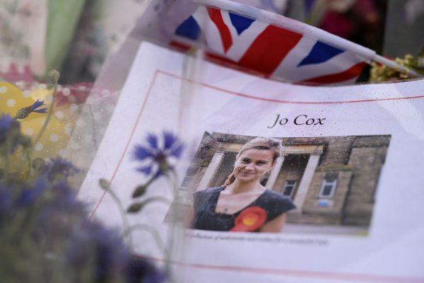 Flowers and messages left in remembrance of slain Labour MP Jo Cox are pictured in the center of Birstall, northern England, on June 19, 2016. (Oli Scarff/AFP/Getty Images)