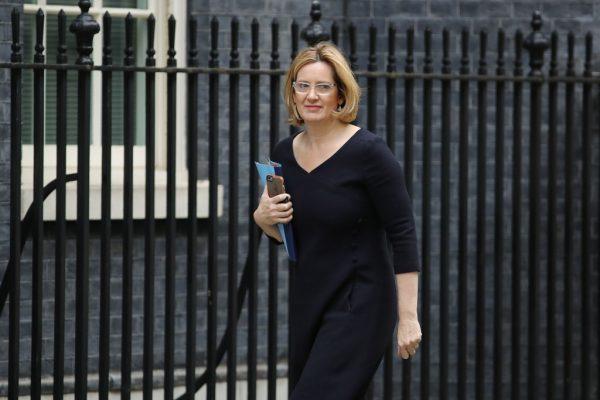 Britain's Home Secretary Amber Rudd arrives at Downing Street for the weekly cabinet meeting on July 18, 2017, in London, England. (Photo by Dan Kitwood/Getty Images)