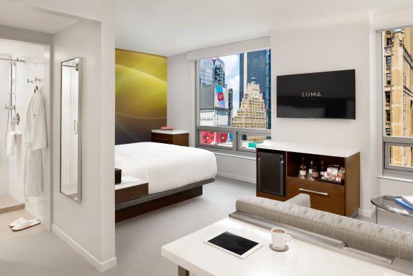 Suite at LUMA Hotel Times Square. (Courtesy of LUMA Hotel Times Square)