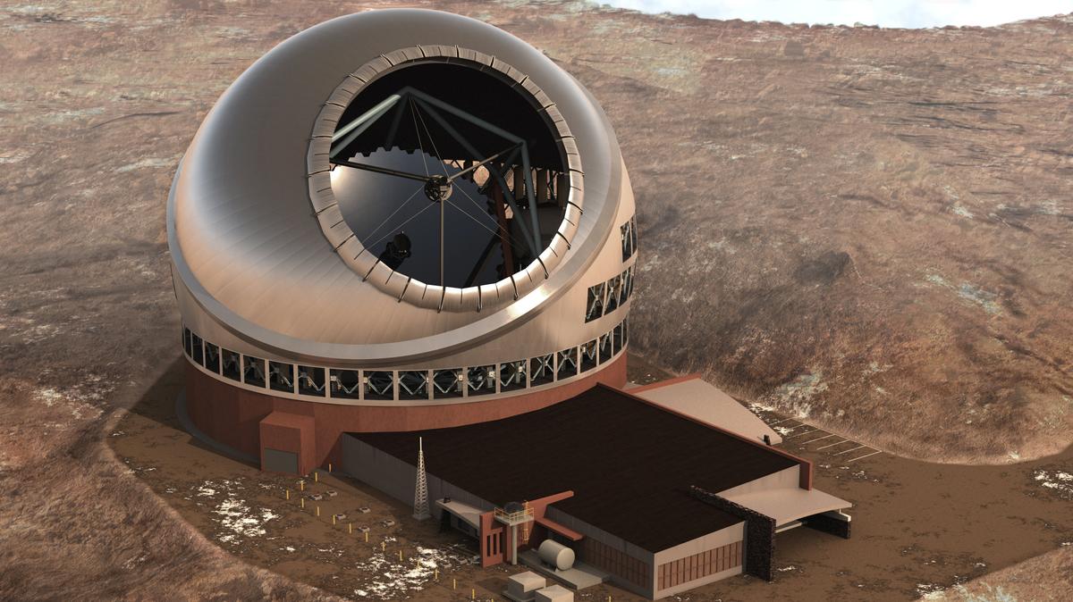 An artist's concept illustrating the TMT Observatory at the proposed site on Mauna Kea, Hawaii provided on Sept. 28, 2017. (Courtesy of TMT Observatory/Handout via REUTERS)