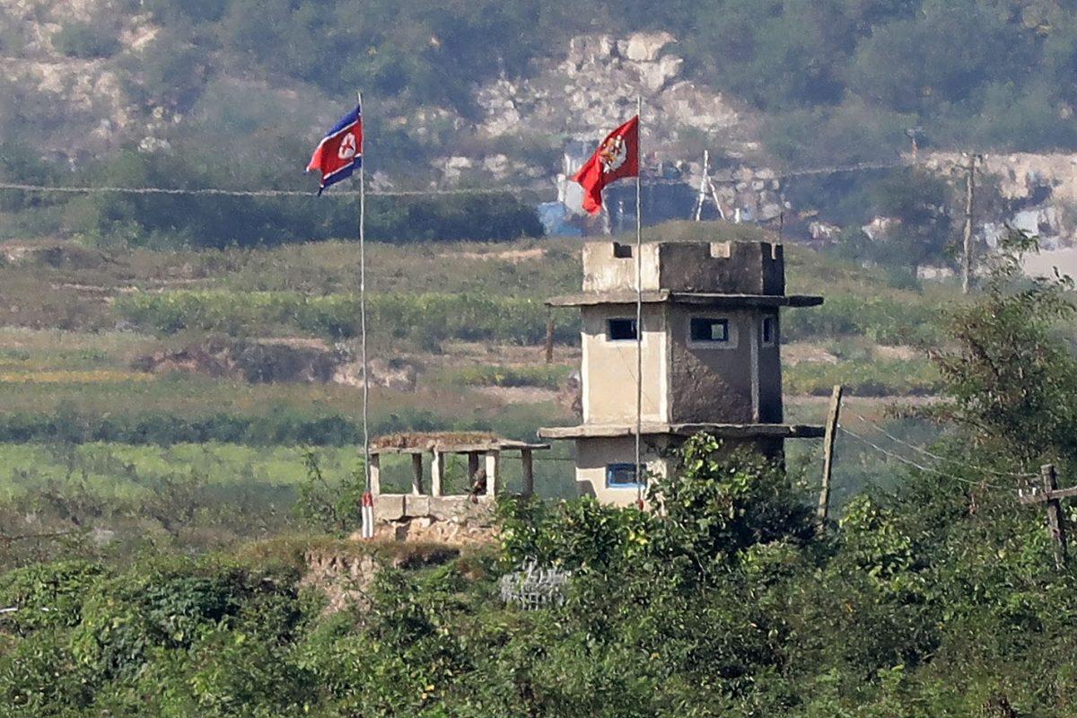 A North Korean military checkpoint is seen from an observation post in Panmunjom, South Korea, on Sept. 28, 2017. (Chung Sung-Jun/Getty Images)