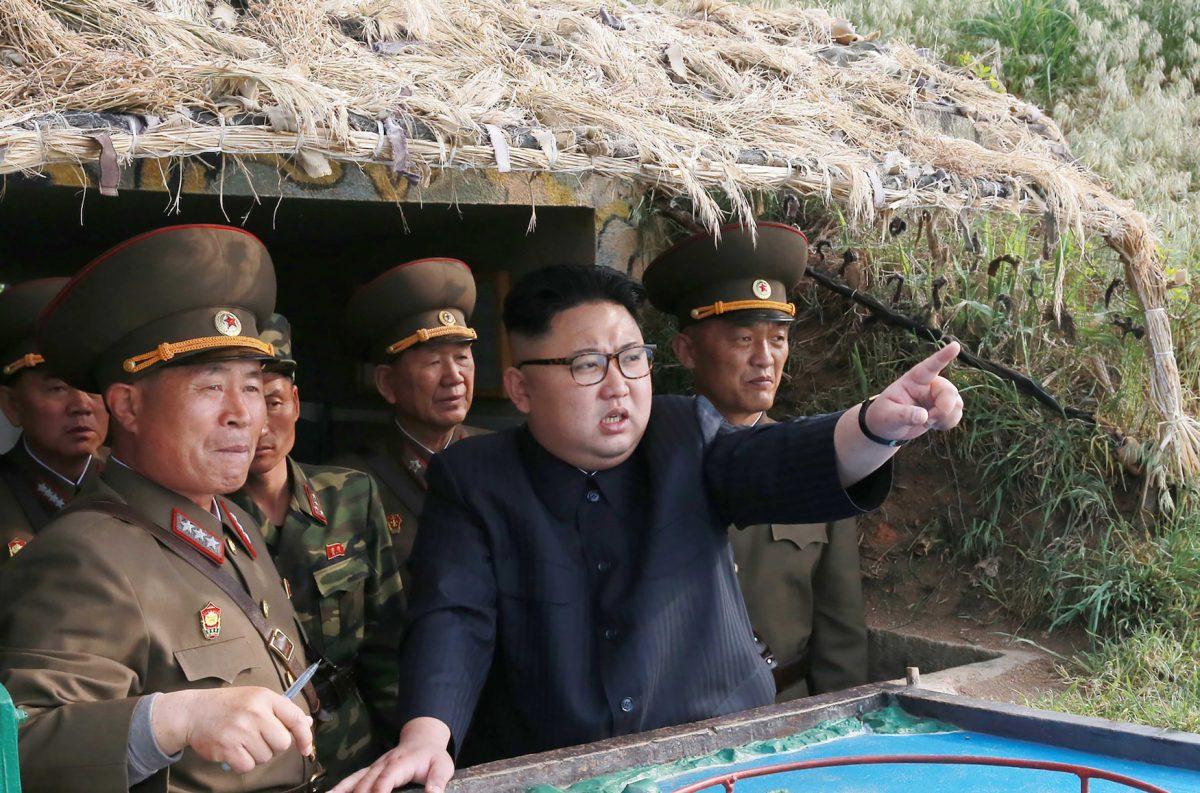 North Korean dictator Kim Jong Un inspects a military site in North Korea in this undated picture released by state media. (STR/AFP/Getty Images)