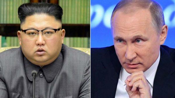 This combined photo shows North Korean leader Kim Jong-un (L) (KCNA via Reuters) and Russia President Putin (Natalia Kolesnikova/AFP/Getty Images)