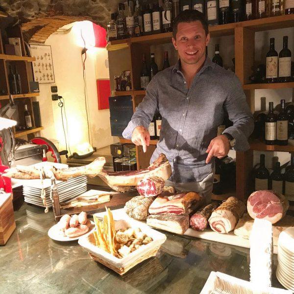 Michaud enjoys aperitivo at Osteria della Brughiera. (Courtesy of Jeff Michaud)
