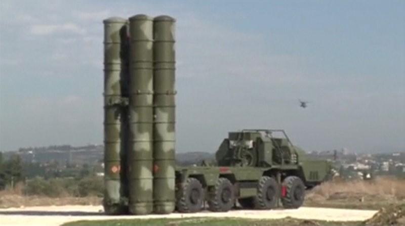 A frame grab taken from footage released by Russia's Defence Ministry Nov. 26, 2015, shows a Russian S-400 missile defense system deployed at Hmeymim airbase in Syria. (Ministry of Defence of the Russian Federation/Handout via Reuters)