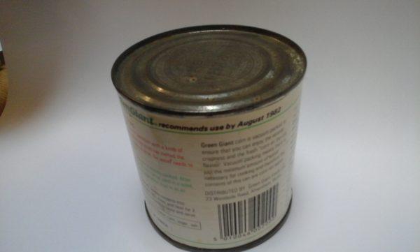 The foodbank received a tin of sweetcorn from the 1980s. (Cardiff Foodbank)