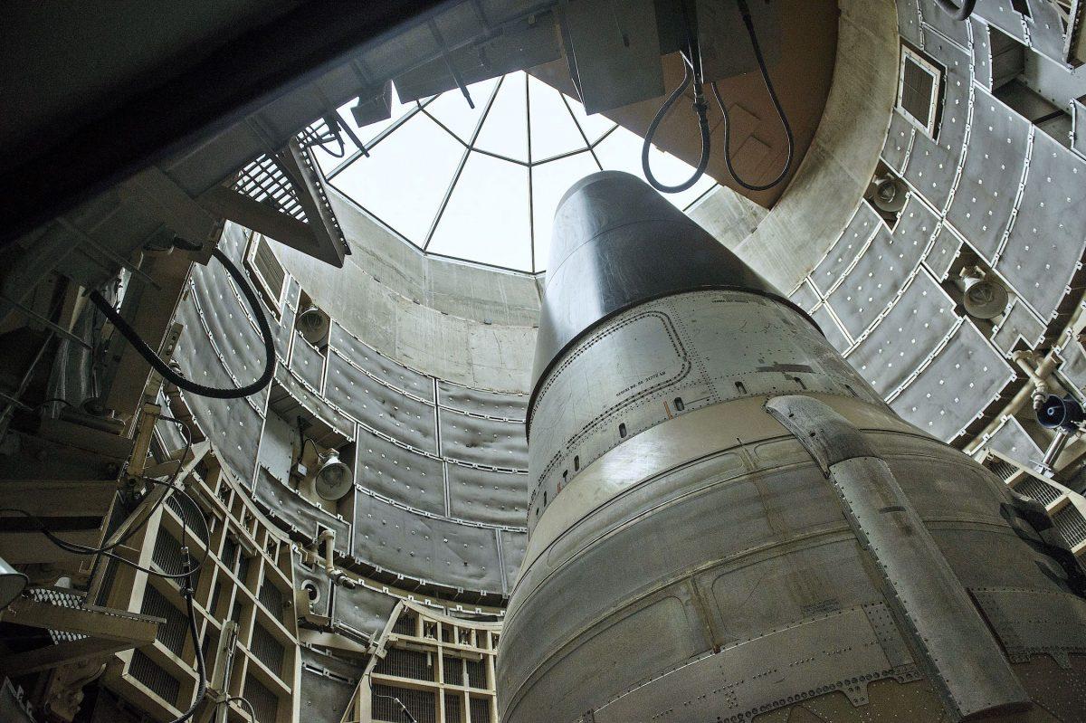 A deactivated Titan II nuclear ICMB is seen in a silo at the Titan Missile Museum in Green Valley, Arizona, on May 12, 2015. (Brendan Smialowski/AFP/Getty Images)