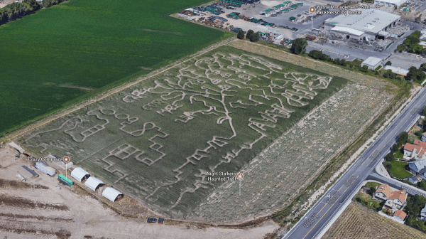 Crazy Corn Maze in West Jordan, Utah. (Screenshot via Google Maps)