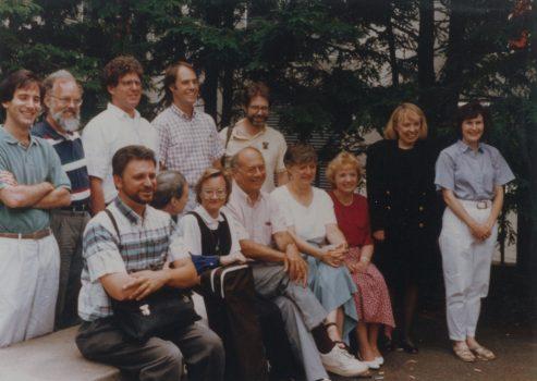 Participants in the National Endowment for the Humanities Summer Seminar on the Beethoven String Quartets in 1993. Susan Woodard (first row, third from the right) and Dr. Lockwood, (fifth from the right). (Courtesy of Susan Woodard)