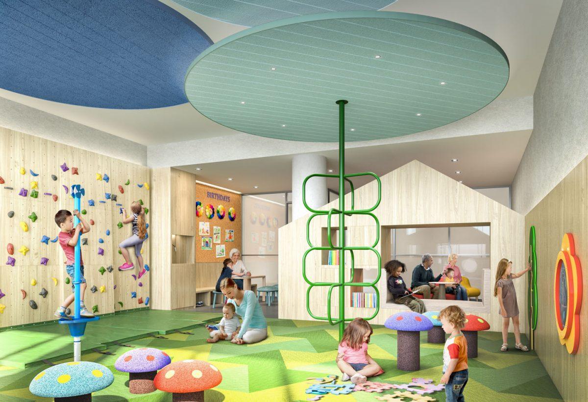 Rendering of the Kid Zone in DuEast. (Courtesy of Daniels Corporation)