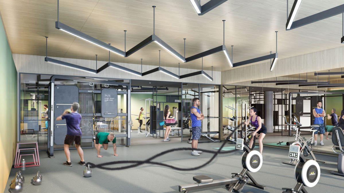 Rendering of the mega-gym in DuEast. (Courtesy of Daniels Corporation)