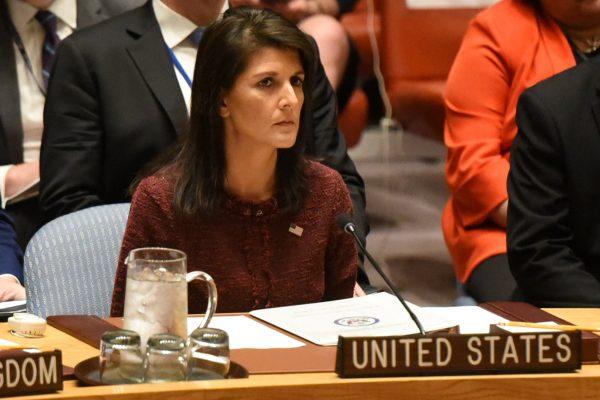 U.S. Ambassador to the United Nations Nikki Haley delivers remarks at a security council meeting at U.N. headquarters during the United Nations General Assembly in New York City on Sept. 21, 2017. (REUTERS/Stephanie Keith)