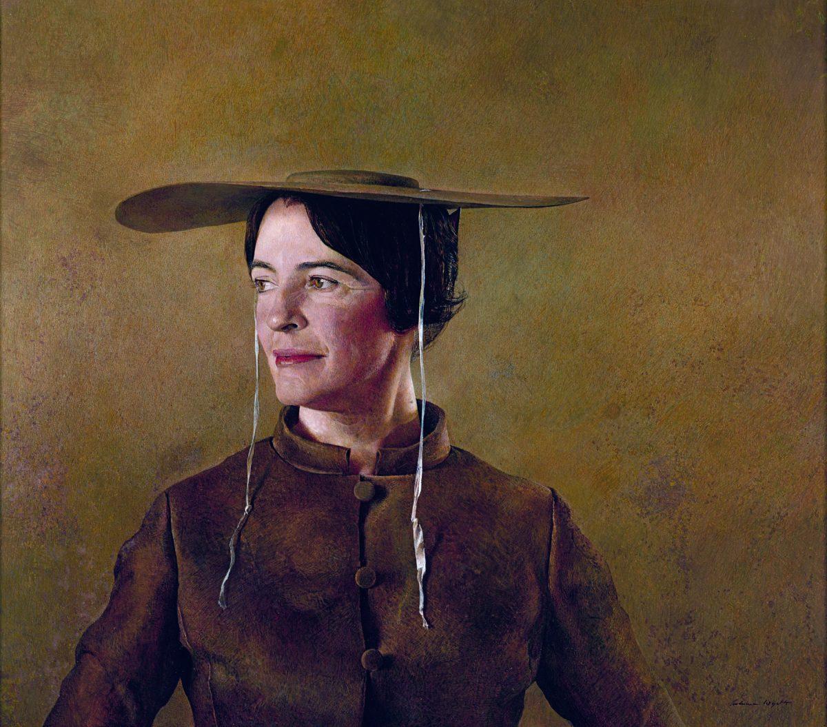 “Maga’s Daughter,” 1966, by Andrew Wyeth (a painting of his wife, Betsy Wyeth). Tempera <span class="s1">on hardboard panel, 26 </span><span class="s2">1⁄2 </span><span class="s1">inches by 30 </span><span class="s2">1⁄4 </span><span class="s1">inches. </span>The Andrew and Betsy Wyeth Collection. [Andrew Wyeth/Artists Rights Society (ARS)]