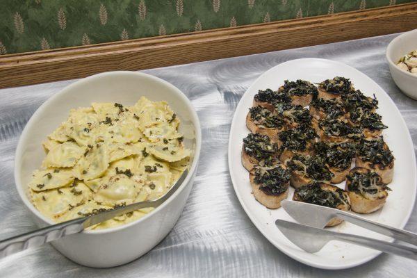 Dishes prepared included spinach and ricotta ravioli and toast with Tuscan kale. (Annie Wu/The Epoch Times)