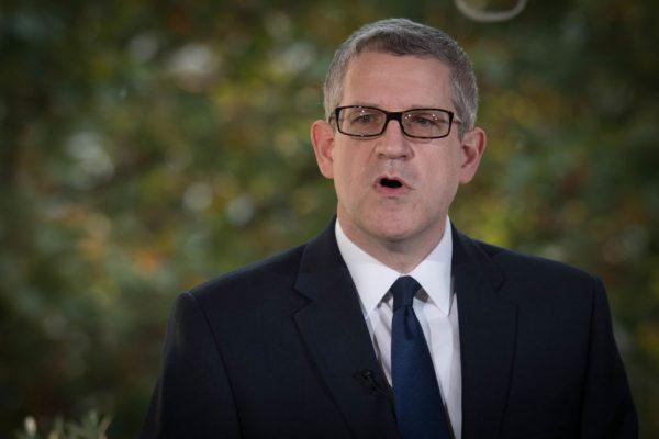 Director-General of MI5 Andrew Parker delivers a speech on the security threat facing Britain in London on Oct. 17.