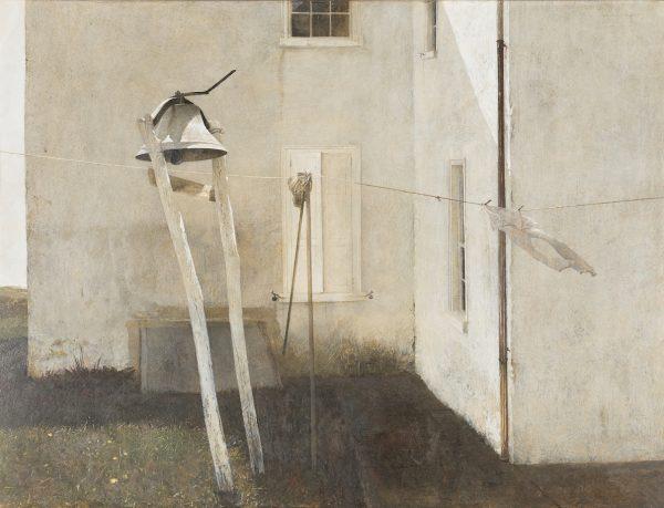 "Slight Breeze," 1968, by Andrew Wyeth. Tempera on hardboard panel, 24 3⁄4 inches by 32 3⁄4 inches, private collection. [Andrew Wyeth/Artist Rights Society (ARS)]