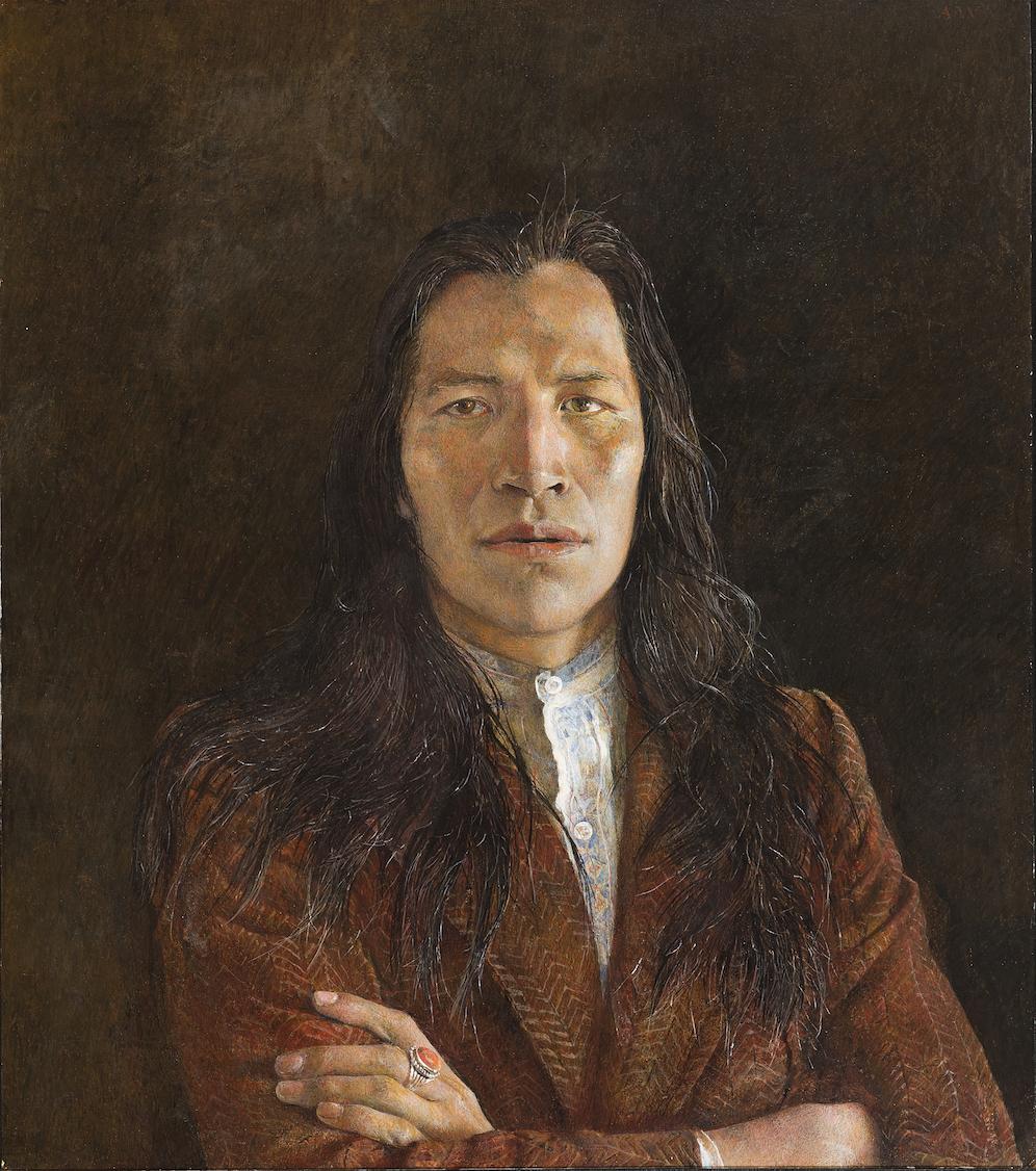 "Nogeeshik," 1972, by Andrew Wyeth. Tempera on hardboard panel, 24 5⁄8 inches by 21 3⁄8 inches. The Andrew and Betsy Wyeth Collection. [Andrew Wyeth/Artist Rights Society (ARS)]