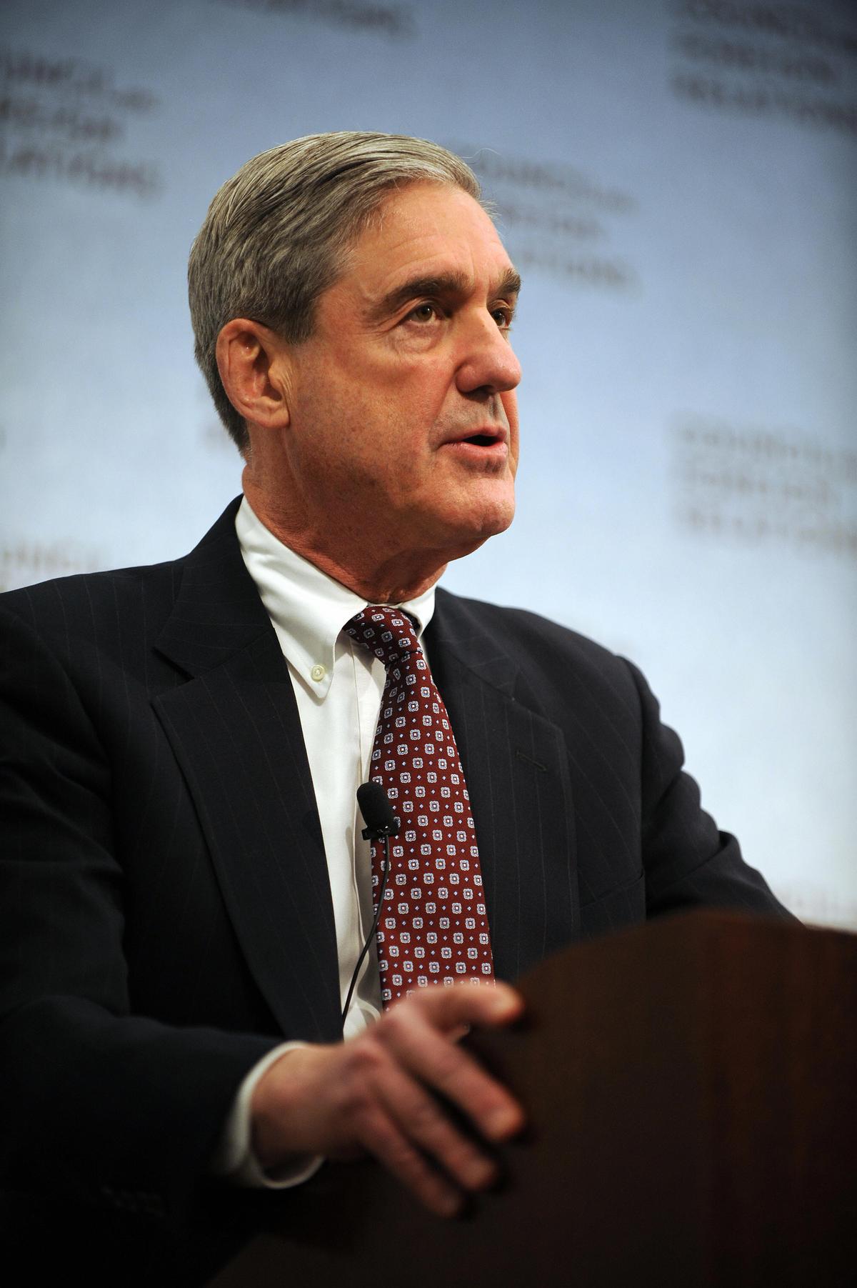 Then-FBI Director Robert Mueller at the Council on Foreign Relations in Washington, DC, on Feb. 23, 2009. (TIM SLOAN/AFP/Getty Images)