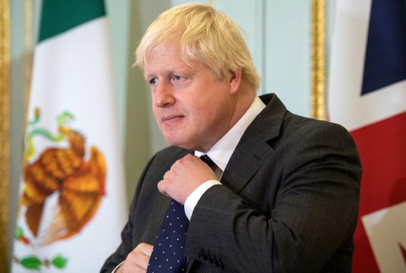 Britain's Foreign Secretary Boris Johnson at a press conference with Mexican Foreign Minister Luis Videgaray in London, on Oct. 19, 2017. (Reuters/Chris J Ratcliffe/Pool)