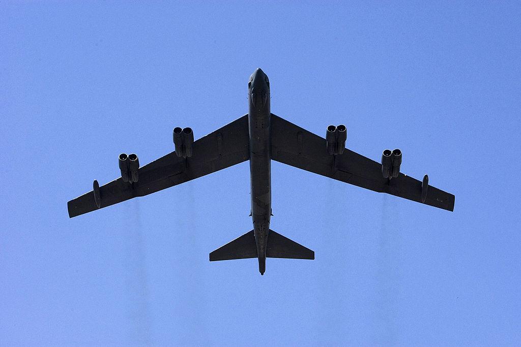 A B-52H long-range bomber, part of the U.S. Eighth Air Force, 2nd Bomb Wing fleet, takes off Sept. 19, 2007, from Barksdale Air Force Base in Louisiana. (Paul J Richards/AFP/Getty Images)