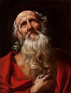 “Saint Jerome,” circa 1605–1610, by Guido Reni (1575–1642). Oil on canvas, 25 5/8 inches by 19 11/16 inches. (Galerie Canesso)